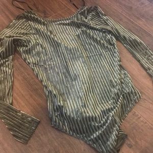 Green velvet body suit